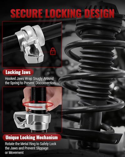 Reywoo Spring Compressor Tool, Coil Spring Compressor Tool and Strut Spring Compressor Tool Set with Safety Jaws for Macpherson Struts, Max Load 2645LB - size: 10.6" Max Safe Opening