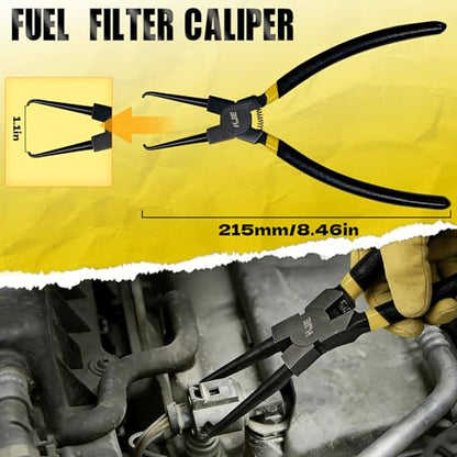 KJE 8PCS Fuel Line Pliers Set, Fuel Line Disconnect Tool Set with Fuel Filter Caliper, Hose Clamp Plier, Electrical Disconnect Tool Kit, Panel Clip Remover and Storage Bag