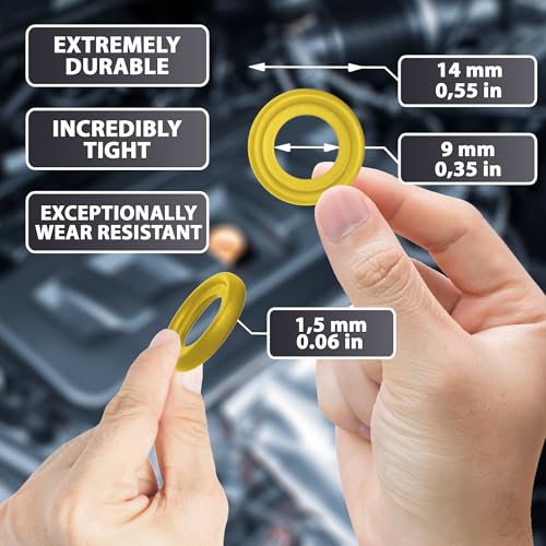 15pc 9mm Lower Unit Drain Screw Gasket 26-830749 Replacement for Mercury | Also 26-930749 26-8M0204694 8M0204693 Fits Mercruiser Alpha Bravo Verado OptiMax Mariner Quicksilver outboard by AUTOMAJOR