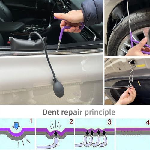 159pcs/Set Auto Body Dent Repair Tools Kit,Big Size Slide Puller&Dent Rods Crowbar,paintless Car Dent Lifter Hail Removal,A Complete Car Dent Repair Tools Set for Professional Car Repair Shop