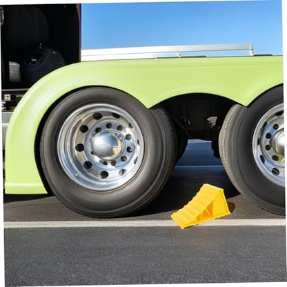 Ciieeo 1Pair Heavy Duty Car Wheel Chocks Portable Slip Tire Stops for Trucks Rvs Trailers Cars Durable Plastic Construction Quick Setup Secure Stability for Travel