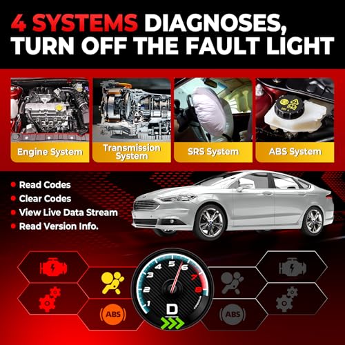LAUNCH Creader VII+ V2.0 OBD2 Scanner, 2026 New Engine/Transmission/ABS/SRS Diagnostic Scan Tool With Oil Reset/Throttle Adaption/SAS Relearn, Check Engine Code Reader, Full OBD2, Lifetime Free Update