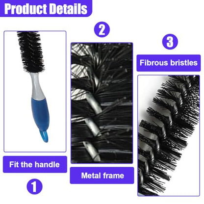 Car Engine Cleaning Brush with Long Handle, Flexible Hard Bristle Auto Detailing Brushes Kit with Hanging Hole, Bendable Car Wash Brush for Radiator Dryer Vent/Refrigerator Coil (1PC) - size: 1PC
