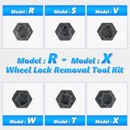 BELEY 22PCS Wheel Locking Nut Key Kit Compatible with Audi Series | A-X Automotive Spline Wheel Anti-Theft Screws Remover & Socket Keys Kit - style: 22pcs for Audi
