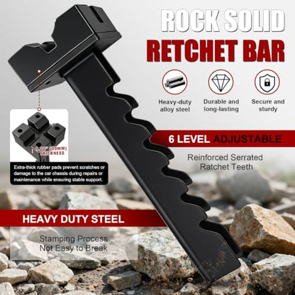 YATOINTO 3 Ton Jack Stands with 2 Crossbars & Double Locking for Car,2-Pack | 11.18"-17.04" 6 Level Adjustable,3MM Rubber Pads Prevent Scratches,Heavy Duty Steel,Red，Trucks,Home,Garage,SUV,UTV/ATV,DIY - color: Red, size: 3 Ton Large Rubber Pads with Cross