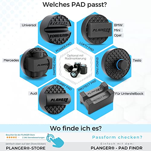 PLANGER® - Daimnd Pad - Rubber Jack Pad for Mercedes Benz (Special CAR Brands from Germany) Trolley Jack, Vehicle Lift and Axle Stand - Protects Your Car, SUV