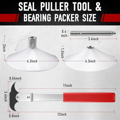 Seal Puller Tool & Bearing Packer Kit, Heavy Duty Wheel Bearing Grease Packer and Universal Gasket Remover Tool Set for Wheel Hub Lubricant Filling and Gasket Removal Automotive Repair(Classic) - style: Classic