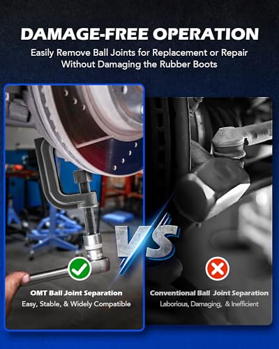 Orion Motor Tech Ball Joint Separator, Universal Ball Joint Puller with Lower Control Arm Prying Tool Compatible with Ford Lincoln Mercury, 2-3/8 in. Lower Ball Joint Removal Tool for Car Truck SUV