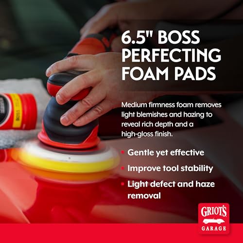 Griot's Garage BOSS Perfecting Foam Pad - 6.5", yellow - size: 6.5 Inch Pads (Set of 2)