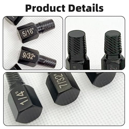 10-Piece Screw Extractor Set for Damaged and Stripped Screws, Alloy Steel Bolt Extractor for Household and Professional Use