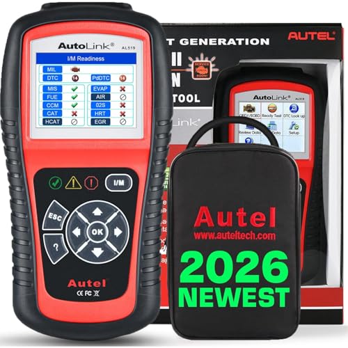 Autel AutoLink AL519 OBD2 Scanner Enhanced Mode 6 Car Diagnostic Tool Check Engine Code Reader CAN Scan Tool, Advanced Ver. of AL319 - color: Red