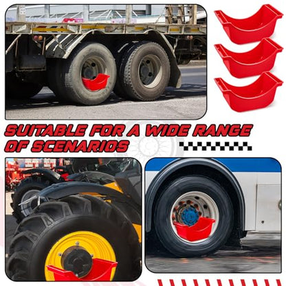 Gisafai 4 Pieces Oil Drain Pan for Wheels Plastic Truck and Trailer Wheel Pan Reusable Oil Drip tool for Wheels(Red)