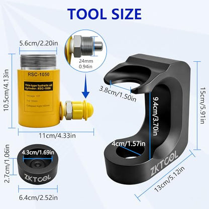 ZKTOOL Hydraulic Pneumatic Ball Joint Separator Puller, Heavy Duty Control Arm Ball Joint Removal Tool Compatible with Land Rover Jaguar,Steering Suspension Extractor, Replace JLR-204-793A JLR-204-838 - color: Black