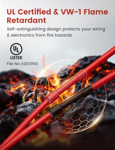 RED WOLF 3:1 Heat Shrink Tubing Kit 264PCS, Waterproof Marine Grade Wire Wrap, UL Certified Adhesive Lined Dual Wall Heat Shrink Tube for Automotive Marine Industrial Electrical, Black & Red - color: 3:1 264PCS-Black & Red
