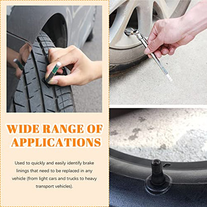 40Pcs Tire Tread Depth Gauge Measuring Tool Set with Pencil Tire Pressure Gauge Set Tire Valve Stem Caps for Motorcycle Truck Car