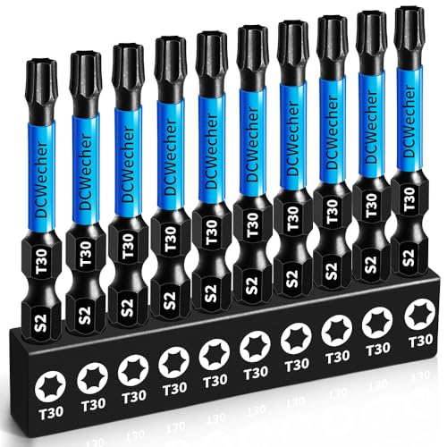 10-Pack T30 Torx Bit, Impact T-30 Torx Bit, Profession Torx Bits 2 in Magnetic, T 30 Torx Bit S2 Steel, Star Bits 1/4'' Hex-Shank with Bit Holder, Great for DIY Car Repair, Furniture Installation - size: T30 Torx Bit 10-PCS 2 Inch