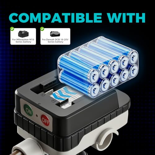 Cordless Fuel Transfer Pump 4.5 GPM | Compatible with Milwaukee M18 & DeWalt 20V Batteries, w/ Universal Adjustable Drum Adapter For Automotive & Heavy Equipment