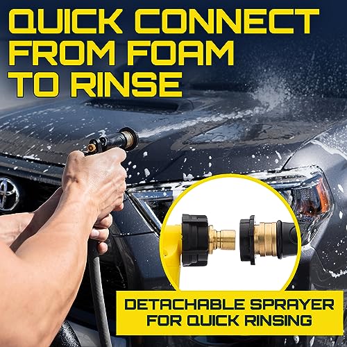 Foam King Car Wash Foam Gun Sprayer, Foam Cannon Garden Hose Soap Sprayer | King of Suds 32oz with 6 adjustable foam settings, fits garden hose, scratch-free wash for cars, bikes, boats, RVs & campers. - color: Foam Gun (For Garden Hose)