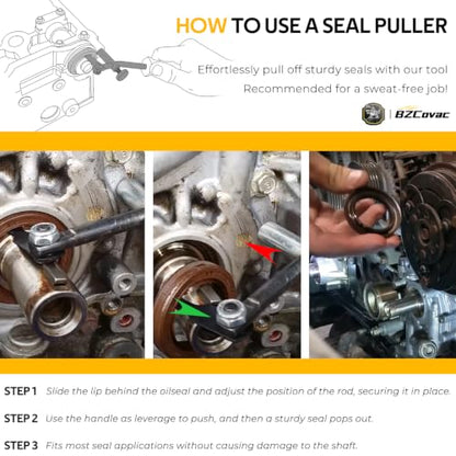 W89208 Cam Pulley Holder + 58430 Shaft Type Seal Puller - Universal Camshaft Pulley Holding Tool & Shaft Seal Puller Set for Engine Cam/Crank Seal Removal and Timing Belt Service