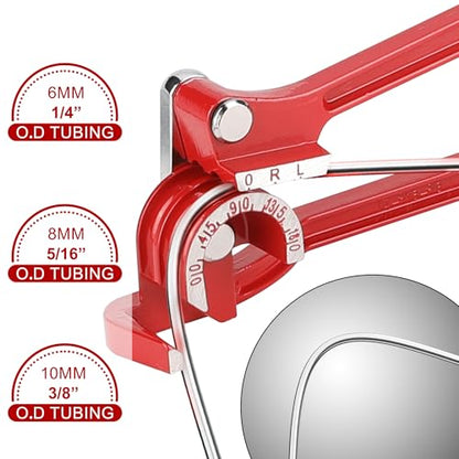 Hromee 3/16 Inch Brake Line Flaring Tool Kit with Zinc-Plated Brake Lines, 16pcs Fittings, 2pcs Union, 4pcs Nut and Single Flare Tool