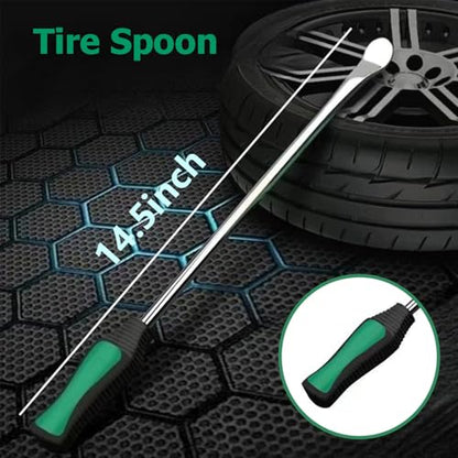 14.5" Tire Spoons Motorcycle, Lawn Mower,Dirt Bike Tire Spoon Set, Professional Tire Changing Spoons Lever Iron Removal Tool Kit with Bag 3x14.5 inch Tire Irons and 2 Rim Protector - color: green