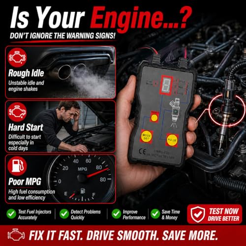 Fuel System Scan Tool Automotive Cleaning Tool Kit Injector Flush Cleaner Car Fuel Injector Tester Portable 4 Pluse Mode