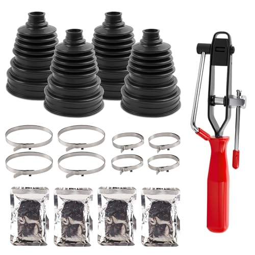New Upgrade 4PCS Universal CV Axle Boot Repair Kit, Fits 26mm-34mm Shafts, 4.92" (125mm) Height, Premium Silicone, Seals Out Dirt & Moisture, Includes Pliers & Stainless Steel Clamps, For Cars/Trucks - size: Kit 5