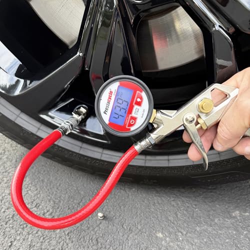Prestaflator Bike Tire Inflator, Presta & Schrader Valve Air Compressor Tool – Works with Tubeless & Standard Tires – Bike & Car Air Compressor Tire Inflator for MTB & Road Bikes