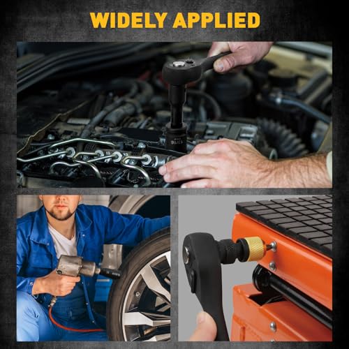 ELEAD 67 Piece 1/2" Drive Deep Impact Socket Set: Standard SAE (3/8"-1-1/4") & Metric (8-24 mm), Including 3 ", 5", 10" Extension Bar, Universal Joint, Ratchet Handle and Adapter - style: 67pcs 1/2'' Drive Impact Socket Set