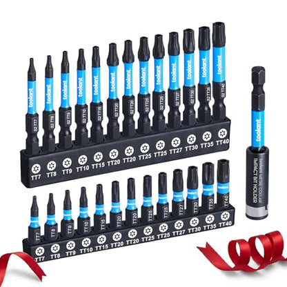 toolant Impact Torx Bit Set 27pcs (TT7-TT40), Christmas Stocking Tool Set, Gifts for Men Adults,Husband, S2 Steel Tamper Proof Star Security Torx Bit Set - size: 27Pcs