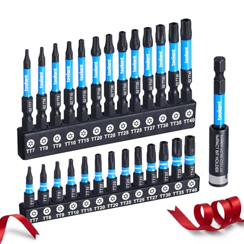 toolant Impact Torx Bit Set 27pcs (TT7-TT40), Christmas Stocking Tool Set, Gifts for Men Adults,Husband, S2 Steel Tamper Proof Star Security Torx Bit Set - size: 27Pcs