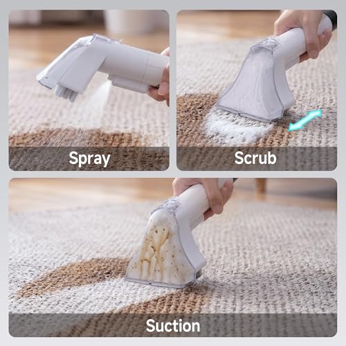 WECLEAN C1 Portable Extractor for Couch and Carpet Cleaner Upholstery Cleaner with Deep Cleaning Solution - color: White