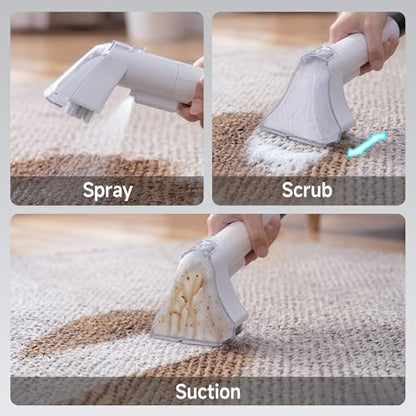 WECLEAN C1 Portable Extractor for Couch and Carpet Cleaner Upholstery Cleaner with Deep Cleaning Solution - color: White