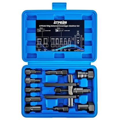 ATPEAM 10pc Motorcycle Wheel Bearing Puller Set 8-25mm Blind Hole Bearing Puller Tool for Removing Motorcycle Bearings