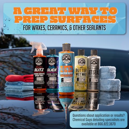 Chemical Guys, Heavy Duty Water Spot Remover Gel for Glass & Paint, 16 oz | Thick gel clings to glass and panels to tackle hard water stains and mineral marks, prepping for wax or ceramic - size: 16 Fl Oz (Pack of 1)