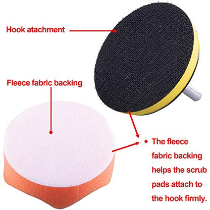 8 Piece Polishing Sponge Wheel Set 3" Buffing Pads Kit, 3" Foam Polish Pads for Car Polishing (6 Polishing Pads and 1 Thread Drill Adapter)