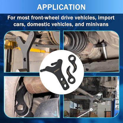 Lower Control Arm Prying Tool with Two Pry Bar Wrench Adaptor Head, Suspension Specialty Arm Lever Bushing Tool, Ratchet Pry Bar Attachment, Compatible with 1/2" Drive Extension Breaker Bar - size: arm and pry tool