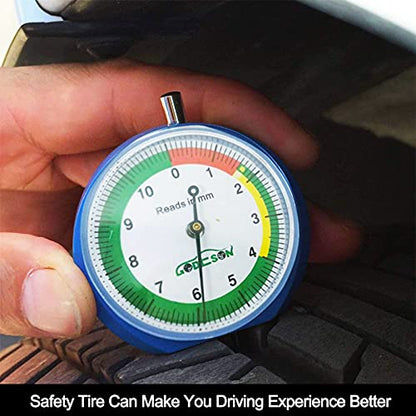 GODESON 88703 Dial Tire Tread Depth Gauge in MM,Professional for Motorcycle, Car,Truck and Bus (Pack of 2) - size: 2 Pack, style: MM