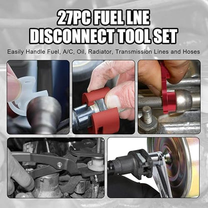 SGT 27pc Fuel Line Disconnect Tool Set,Master Quick Disconnect Tool Kit with Fuel and AC Disconnect Pliers,Fuel Line Removal Tool Set for AC Fuel Line System