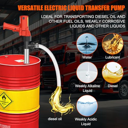 110V Electric Fuel Transfer Pump-High Power 2480W Multi-Functional Liquid Transfer Pump Includes 91CM stainless steel tube + 2M steel wire hose for Diesel,Lubricants,Water,Slightly viscous liquid - style: 110V 2480W