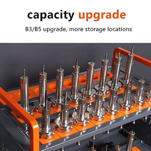 CNC Tool cart, CNC Trolley is Suitable for Warehouses and CNC Machining Centers, Gray, Non-Slip and Scratch-Resistant, CNC Tool Rack BT40-24CAP - size: CAT40-24CAP