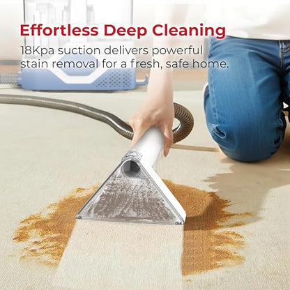 Rosewill Multi-Purpose Portable Carpet and Upholstery Cleaner, Powerful Suction 18 KPa Spot Cleaner, 600W Motor, Car and Auto Detailer, Stain/Spot Remover; Versatile Use: Carpet, Sofa, Pet Hair - color: White