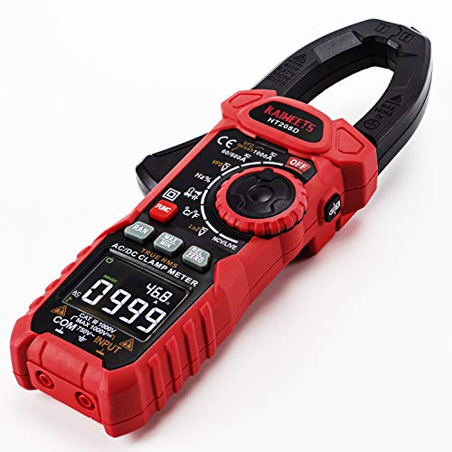 KAIWEETS HT208D Inrush Clamp Meter 1000A True RMS AC/DC Current Amp Meter, VFD, LOZ Mode, 6000 Counts, Measures Current Voltage Temperature Capacitance Resistance Diodes Continuity Duty-Cycle - size: HT208D