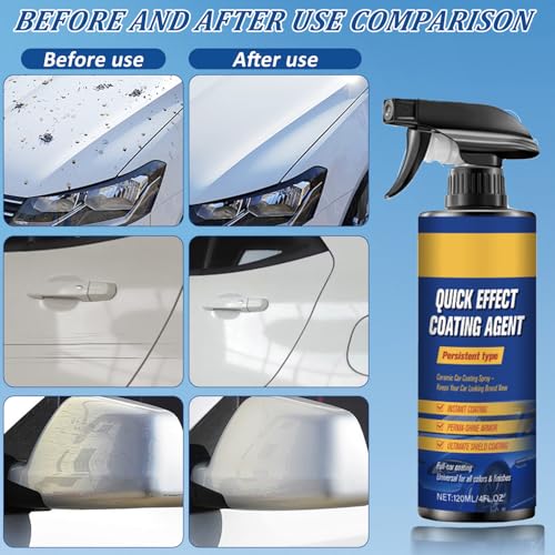 Advanced Car Quick-Acting Coating Agent Spray,Scratch Wax Polish Waterless Wash,Car Coating Sprays Cleaning Kit, Oil Film Emulsion Glass Cleaner Lasting Protection