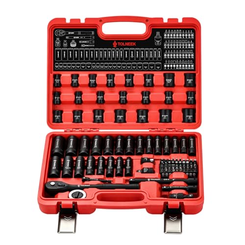 3/4" Impact Socket Set, 22PCS 6-Point SAE (3/4" to 2"), Cr-Mo, with Adapters, Quick Release Ratchet, Extension Bar & Storage Case (92-Piece 3/8" Drive Impact Socket Set SAE) - size: 92-Piece 3/8" Drive Impact Socket Set SAE