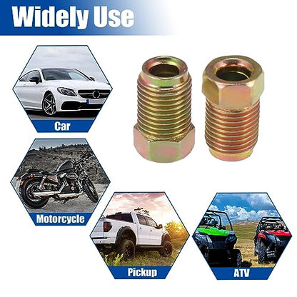 X AUTOHAUX 20pcs M10x1.0 Threads Brake Line Nut Fittings for 3/16" Steel Brake Line Tubing for Car