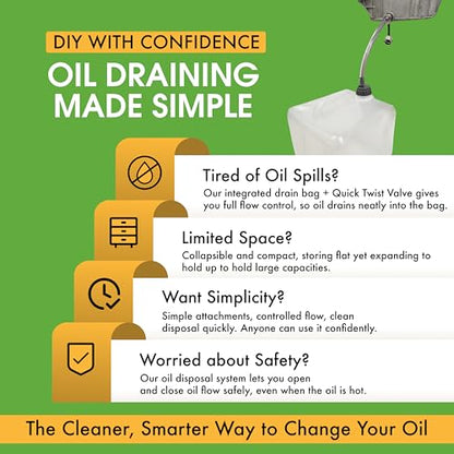ValvoMax Oil Drain Containers – Clean, No-Mess Used Oil Collection System – Compatible Quick Twist Oil Drain Valve (20 Qt Jug with Handle) - style: 20 Qt Jug with Handle
