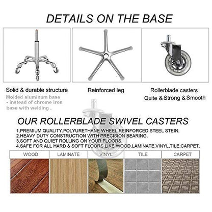 Kaleurrier Swivel Stool Chair Adjustable Height,Heavy Duty Hydraulic Rolling Metal Stool for Kitchen Salon Bar Office Drafting Massage Garage Shop (with Back Rest) (Grey) - color: Grey