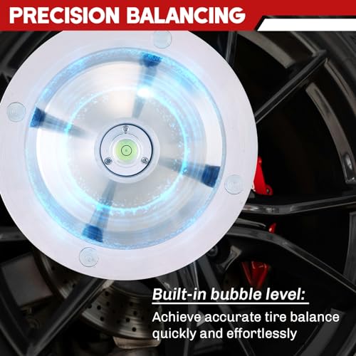 Portable Wheel Balancer with Heavy Duty Hubs | Tire Balancer Machine with Bubble Level, Tire Changer, Rim Balancing Machine, for Car and Light Truck