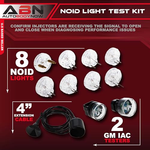 ABN Deluxe Noid Light Test Kit, Fuel Injector Tester Tool Noid Light Set, Fuel Light Fuel Injector Tester Kit 10-Piece